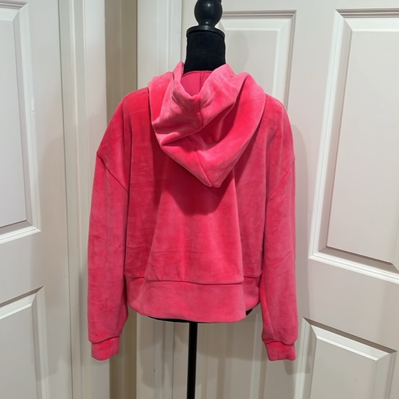 FOR THE REPUBLIC, women’s, large, hot pink, velour, drawstring, hoodie. - Picture 5 of 5